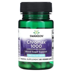 Swanson Chromax 1000 Chromium Picolinate 1.000 mcg 60 Veggie Caps 087614040837