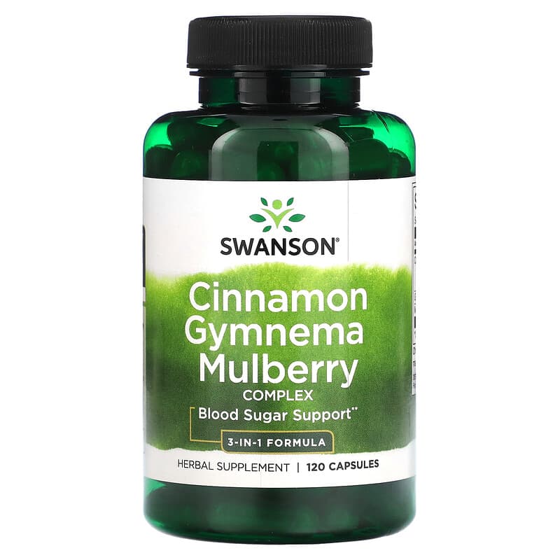 Swanson Cinnamon Gymnema Mulberry Complex 120 Capsules 1 Swanson Cinnamon Gymnema Mulberry Complex 120 Capsules 087614117423
