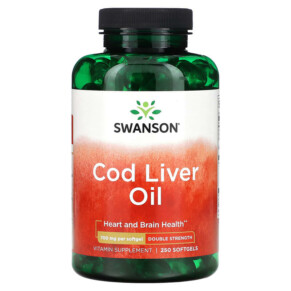 Swanson Cod Liver Oil Double Strength 700 mg 250 Softgels 087614117638