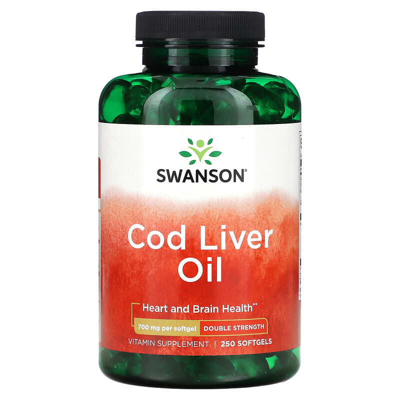Swanson Cod Liver Oil Double Strength 700 mg 250 Softgels 1 Swanson Cod Liver Oil Double Strength 700 mg 250 Softgels 087614117638