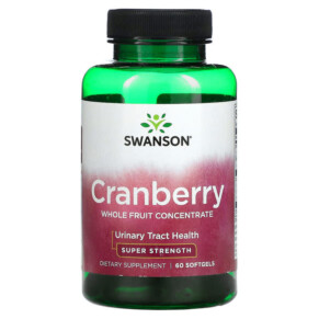 Swanson Cranberry Whole Fruit Concentrate Super Strength 60 Softgels 087614022598