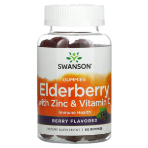 Swanson Elderberry With Zinc & Vitamin C Berry 60 Gummies 087614118031
