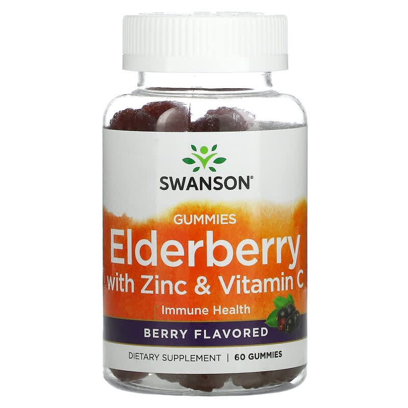 Swanson Elderberry With Zinc & Vitamin C Berry 60 Gummies 1 Swanson Elderberry With Zinc & Vitamin C Berry 60 Gummies 087614118031