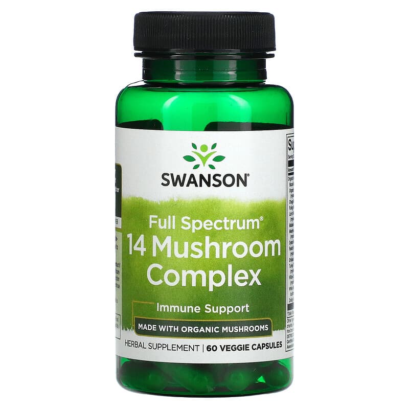 Swanson Full Spectrum 14 Mushroom Complex 60 Veggie Capsules 1 Swanson Full Spectrum 14 Mushroom Complex 60 Veggie Capsules 087614113838