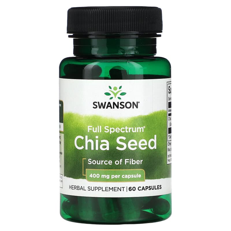 Swanson Full Spectrum Chia Seed 400 mg 60 Capsules 1 Swanson Full Spectrum Chia Seed 400 mg 60 Capsules 087614111650