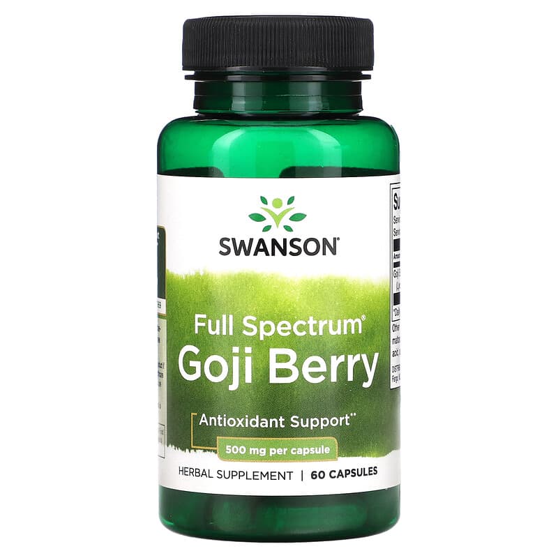 Swanson Full Spectrum Goji Berry 500 mg 60 Capsules 1 Swanson Full Spectrum Goji Berry 500 mg 60 Capsules 087614111155