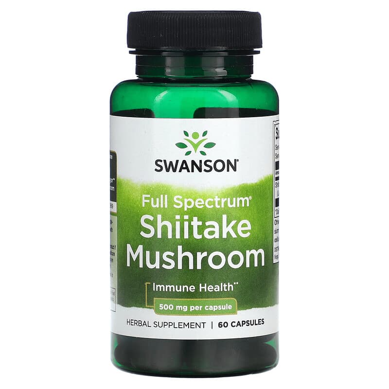 Swanson Full Spectrum Shiitake Mushroom 500 mg 60 Capsules 1 Swanson Full Spectrum Shiitake Mushroom 500 mg 60 Capsules 087614113395