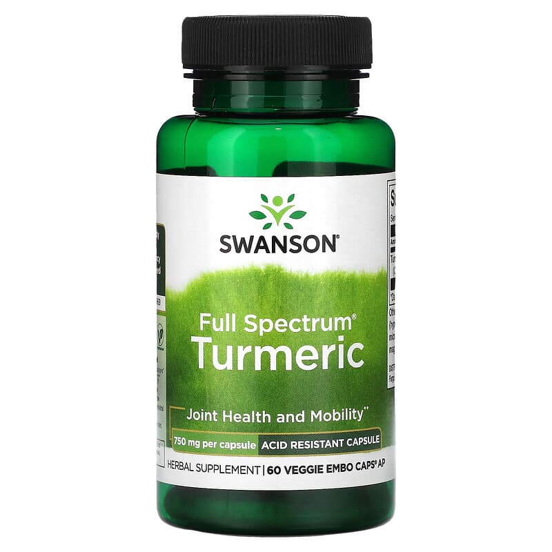 Swanson Full Spectrum Turmeric 750 mg 60 Veggie Embo Caps AP 1 Swanson Full Spectrum Turmeric 750 mg 60 Veggie Embo Caps AP 087614114897