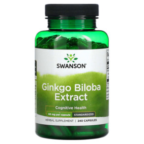 Swanson Ginkgo Biloba Extract 60 mg 240 Capsules 087614018935