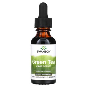 Swanson Green Tea Liquid Extract Alcohol & Sugar Free 1 fl oz (29.6 ml) 087614111780