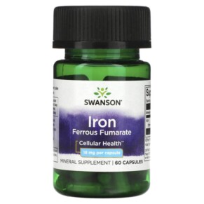 Swanson Iron Ferrous Fumarate 18 mg 60 Capsules 087614115870