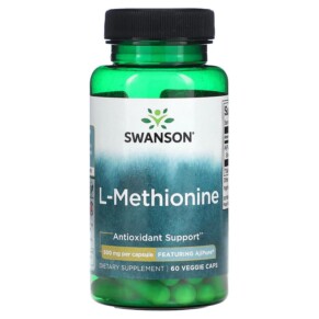 Swanson L-Methionine Featuring AjiPure 500 mg 60 Veggie Caps 087614024516