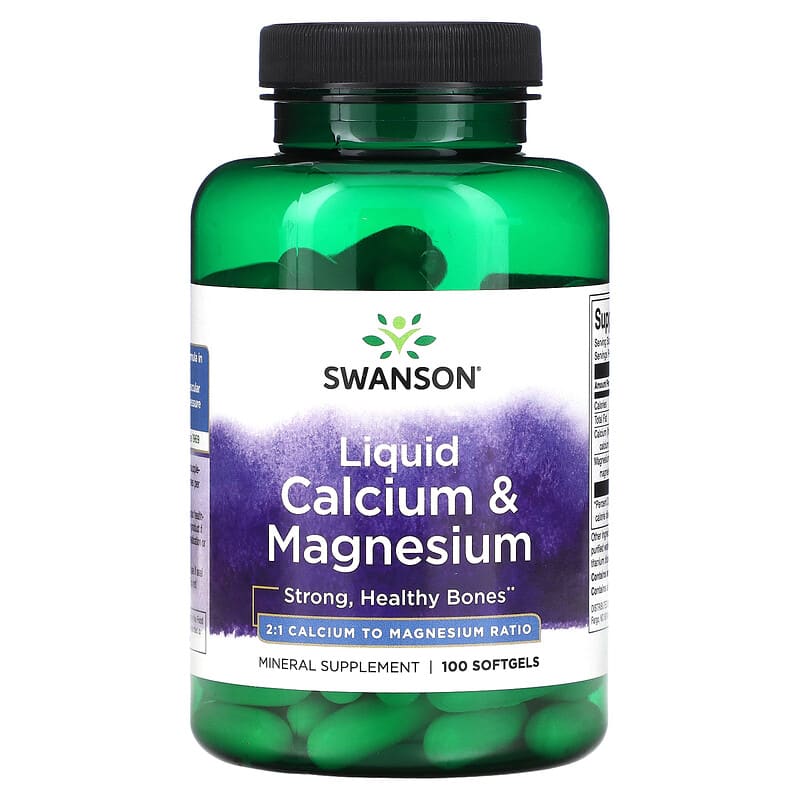Swanson Liquid Calcium & Magnesium 100 Softgels 1 Swanson Liquid Calcium & Magnesium 100 Softgels 087614012179