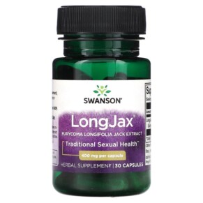 Swanson LongJax Eurycoma Longifolia Jack Extract 400 mg 30 Capsules 087614080185