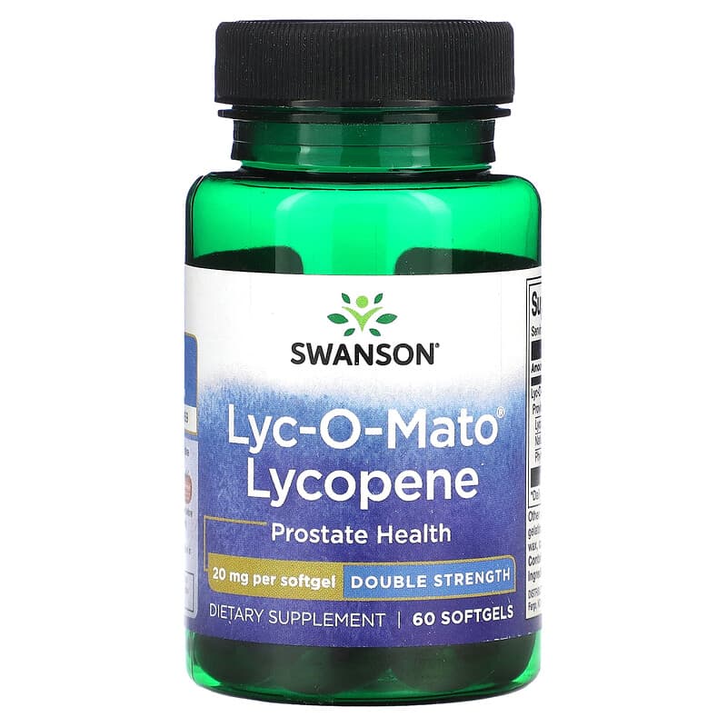 Swanson Lyco-O-Mato Lycopene Double Strength 20 mg 60 Softgels 1 Swanson Lyco-O-Mato Lycopene Double Strength 20 mg 60 Softgels 087614210315