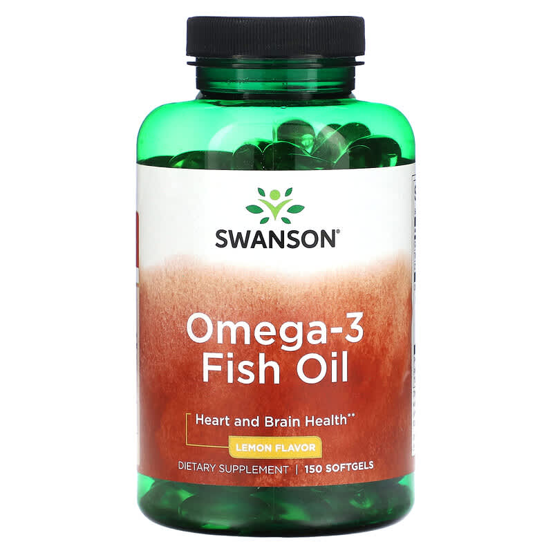 Swanson Omega-3 Fish Oil Lemon 150 Softgels 1 Swanson Omega-3 Fish Oil Lemon 150 Softgels 087614112534