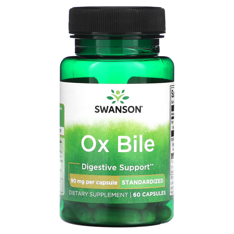 Swanson Ox Bile 90 mg 60 Capsules 1 Swanson Ox Bile 90 mg 60 Capsules 087614117553