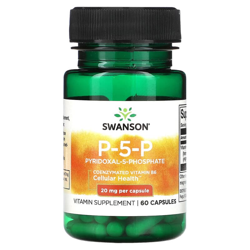 Swanson P-5-P Pyridoxal-5-Phosphate 20 mg 60 Capsules 1 Swanson P-5-P Pyridoxal-5-Phosphate 20 mg 60 Capsules 087614117096