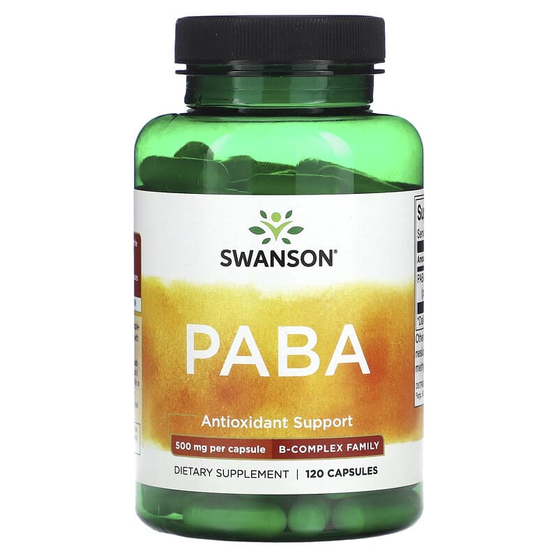 Swanson PABA 500 mg 120 Capsules 1 Swanson PABA 500 mg 120 Capsules 087614113678