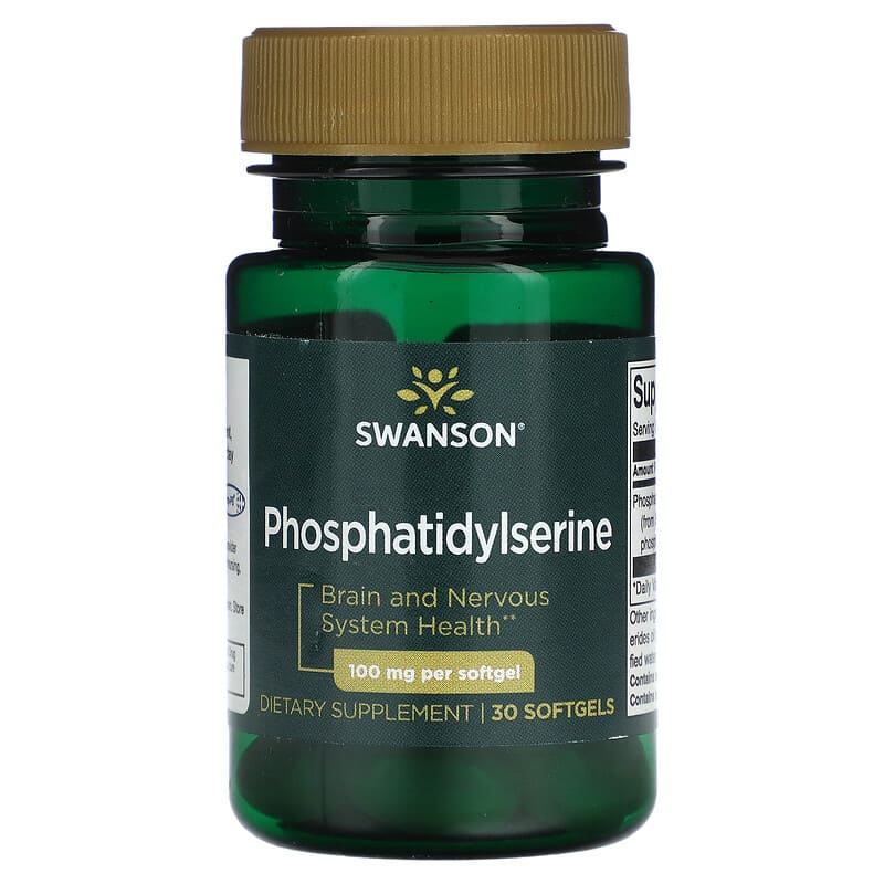 Swanson Phosphatidylserine 100 mg 30 Softgels 1 Swanson Phosphatidylserine 100 mg 30 Softgels 087614021256