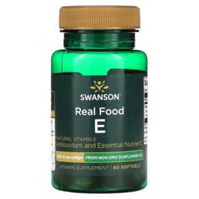 Swanson Real Food E 400 IU 60 Softgels 087614115825