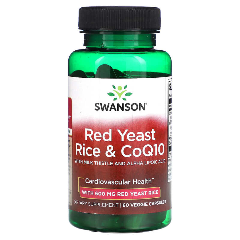 Swanson Red Yeast Rice & CoQ10 with Milk Thistle and Alpha Lipoic Acid 60 Veggie Capsules 1 Swanson Red Yeast Rice & CoQ10 with Milk Thistle and Alpha Lipoic Acid 60 Veggie Capsules 087614029825