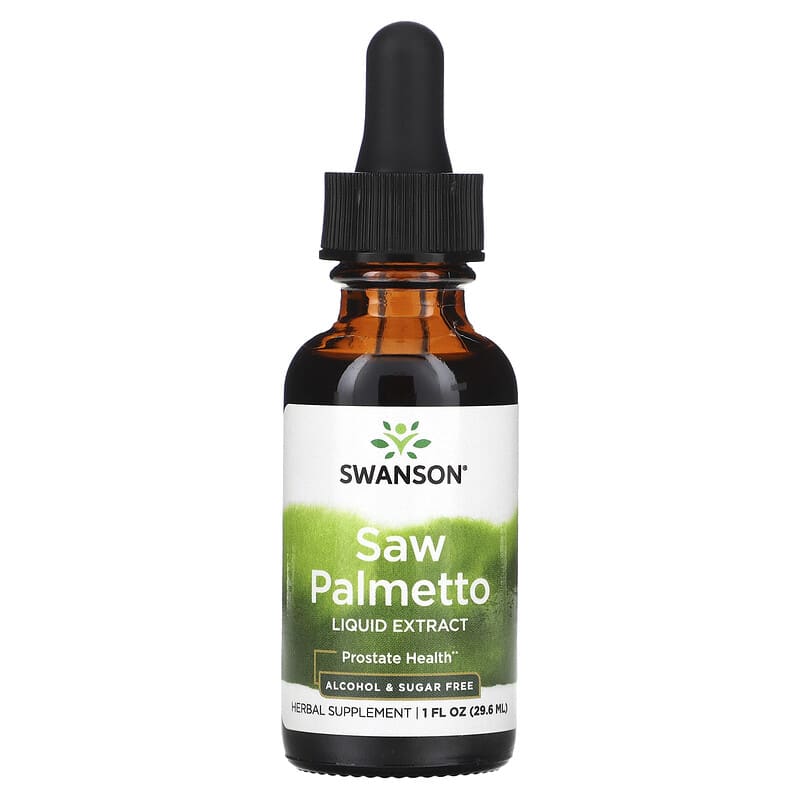 Swanson Saw Palmetto Liquid Extract Alcohol & Sugar Free 1 fl oz (29.6 ml) 1 Swanson Saw Palmetto Liquid Extract Alcohol & Sugar Free 1 fl oz (29.6 ml) 087614112183