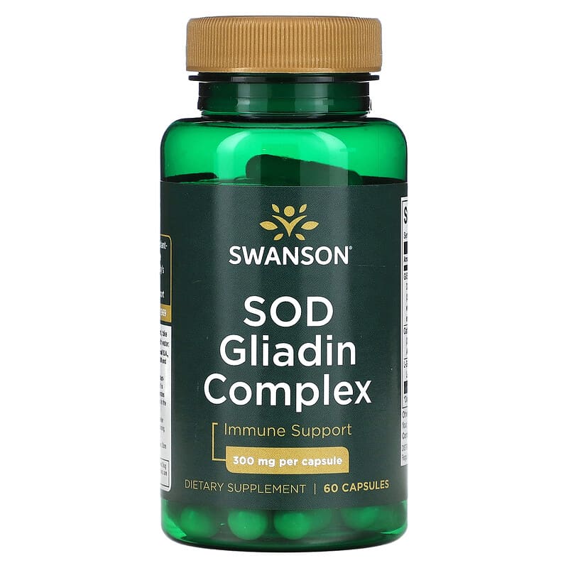 Swanson SOD Gliadin Complex 300 mg 60 Capsules 1 Swanson SOD Gliadin Complex 300 mg 60 Capsules 087614026756