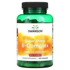 Swanson Super Stress B-Complex With Vitamin C 100 Capsules 087614019208
