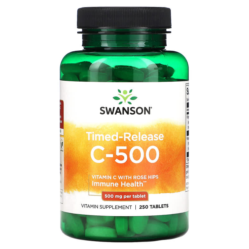 Swanson Timed-Release C-500 500 mg 250 Tablets 1 Swanson Timed-Release C-500 500 mg 250 Tablets 087614010946