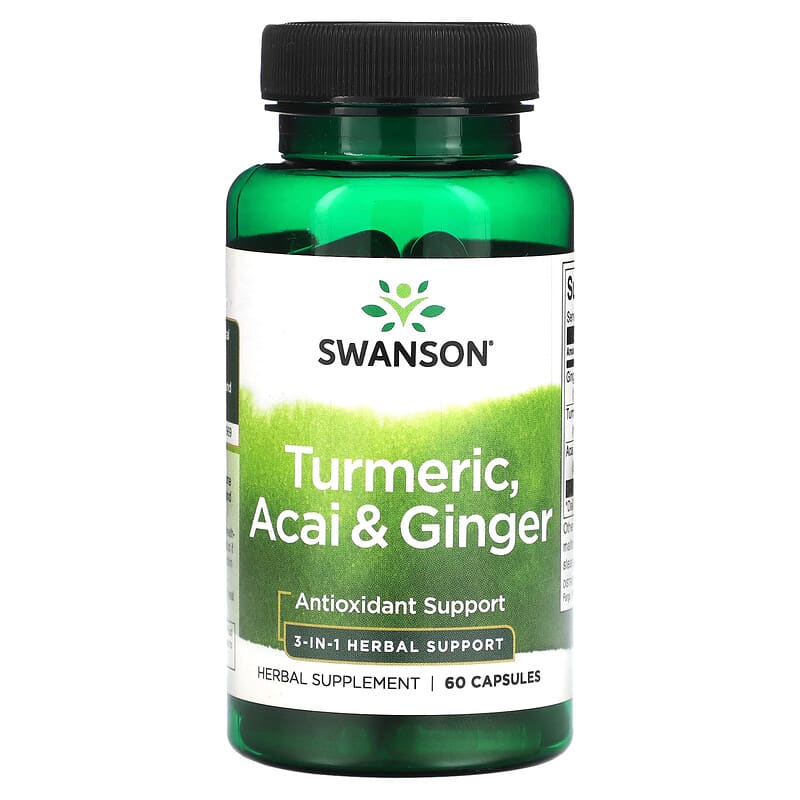Swanson Turmeric Acai & Ginger 60 Capsules 1 Swanson Turmeric Acai & Ginger 60 Capsules 087614115863