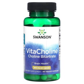 Swanson VitaCholine Choline Bitartrate 300 mg 60 Veggie Capsules 087614028941