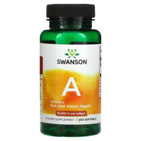 Swanson Vitamin A 10.000 IU 250 Softgels 087614010014