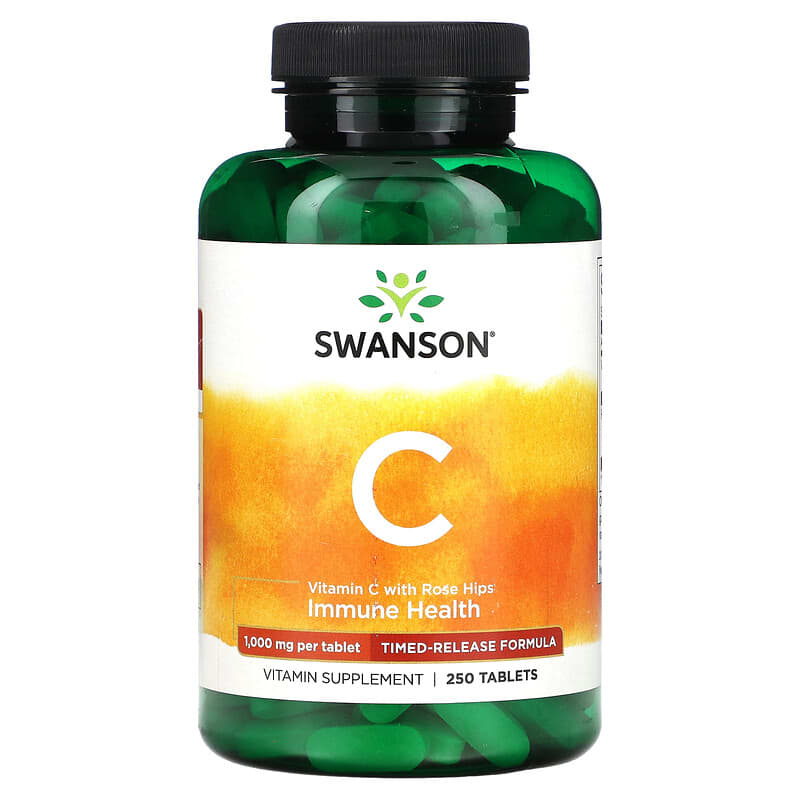 Swanson Vitamin C with Rose Hips 1.000 mg 250 Tablets 1 Swanson Vitamin C with Rose Hips 1.000 mg 250 Tablets 087614010984