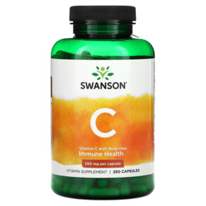 Swanson Vitamin C With Rose Hips 500 mg 250 Capsules 087614011028