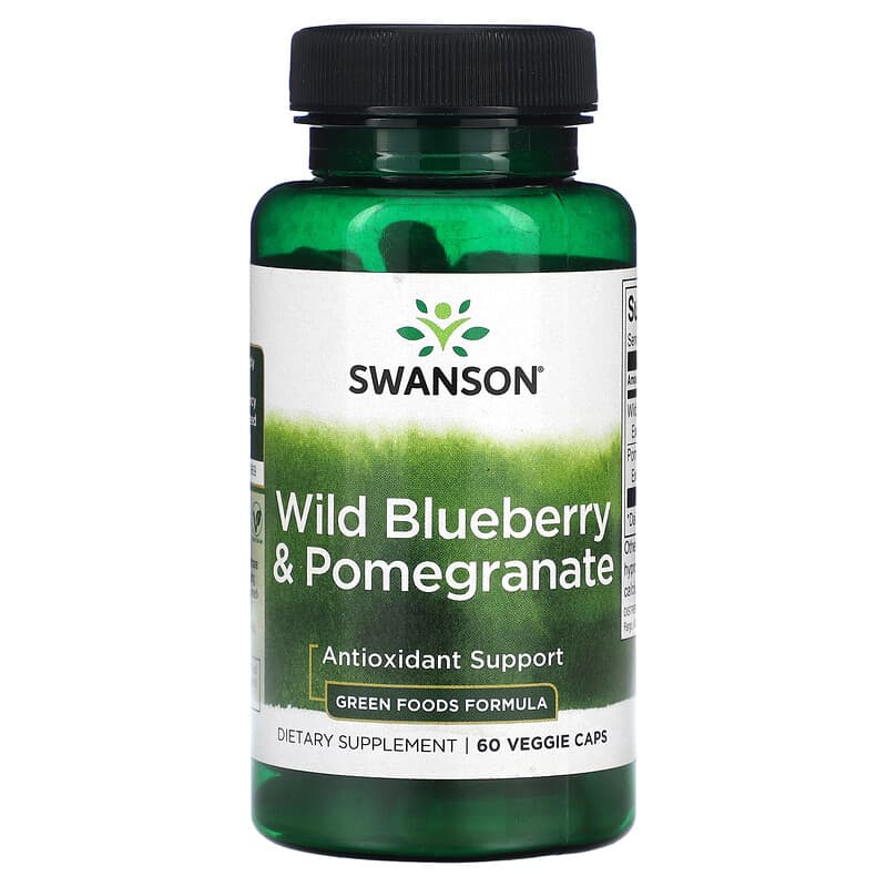 Swanson Wild Blueberry & Pomegranate 60 Veggie Caps 1 Swanson Wild Blueberry & Pomegranate 60 Veggie Caps 087614060804