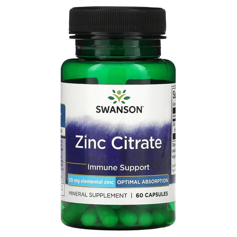 Swanson Zinc Citrate 50 mg 60 Capsules 1 Swanson Zinc Citrate 50 mg 60 Capsules 087614113746