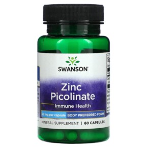 Swanson Zinc Picolinate 22 mg 60 Capsules 087614111131