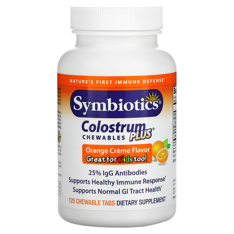 Symbiotics Colostrum Plus Orange Creme 120 Chewable Tabs 1 Symbiotics Colostrum Plus Orange Creme 120 Chewable Tabs 647303010154