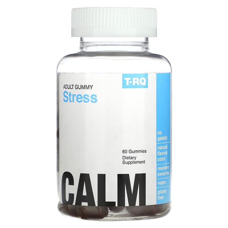 T-RQ Adult Gummy Stress Raspberry Sweet Tea 60 Gummies 1 T-RQ Adult Gummy Stress Raspberry Sweet Tea 60 Gummies 835776001155