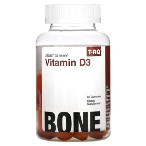 T-RQ Adult Gummy Vitamin D3 Bone Peach Mango Strawberry 60 Gummies 835776001308