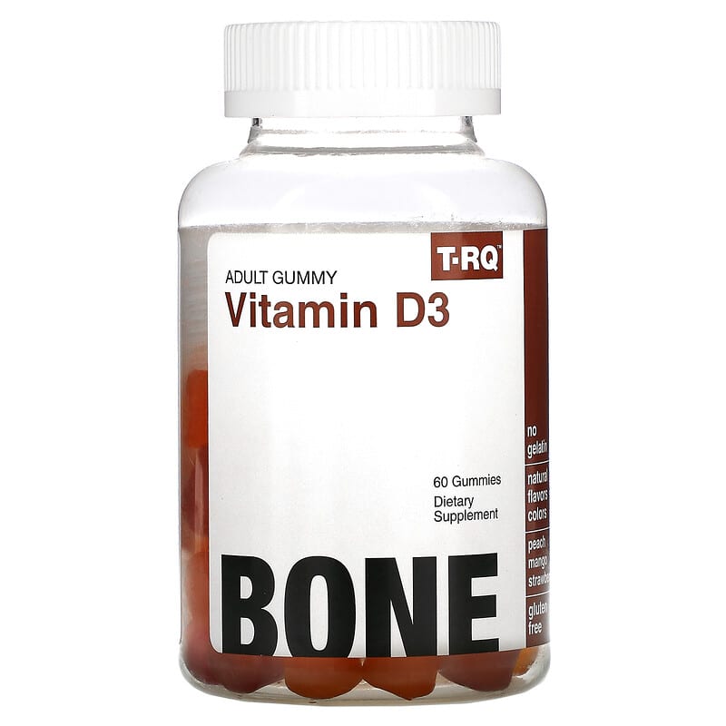 T-RQ Adult Gummy Vitamin D3 Bone Peach Mango Strawberry 60 Gummies 1 T-RQ Adult Gummy Vitamin D3 Bone Peach Mango Strawberry 60 Gummies 835776001308