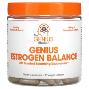 The Genius Brand Genius Estrogen Balance 30 Veggie Capsules 850098008064