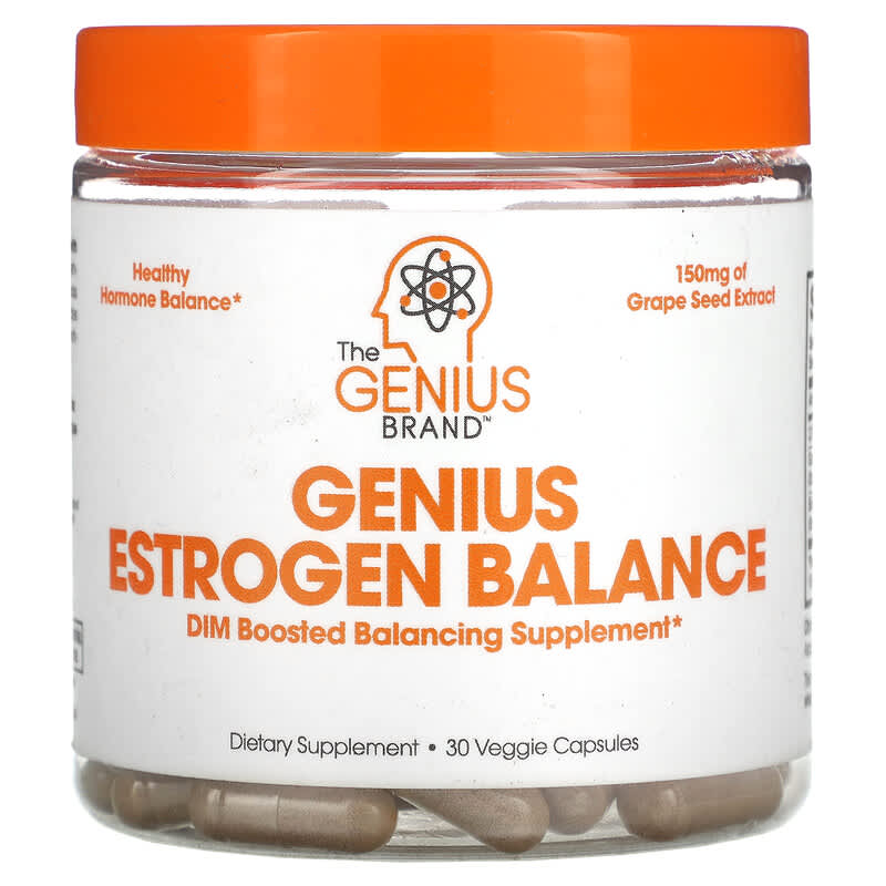 The Genius Brand Genius Estrogen Balance 30 Veggie Capsules 1 The Genius Brand Genius Estrogen Balance 30 Veggie Capsules 850098008064