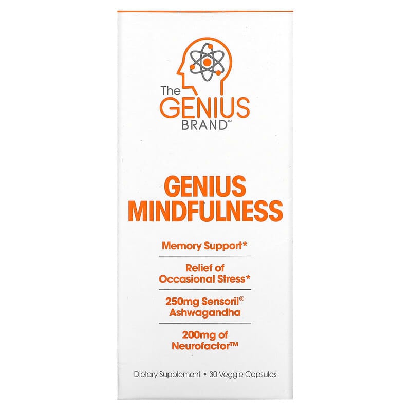 The Genius Brand Genius Mindfullness 30 Veggie Capsules 1 The Genius Brand Genius Mindfullness 30 Veggie Capsules 850098008323