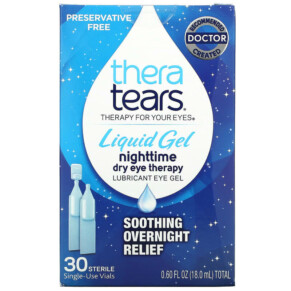 TheraTears Nighttime Dry Eye Therapy Lubricant Eye Gel 30 Single-Use Vials 358790003306
