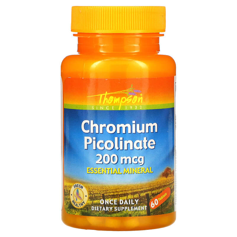 Thompson Chromium Picolinate 200 mcg 60 viên 1 Thompson Chromium Picolinate 200 mcg 60 Tablets 031315196409