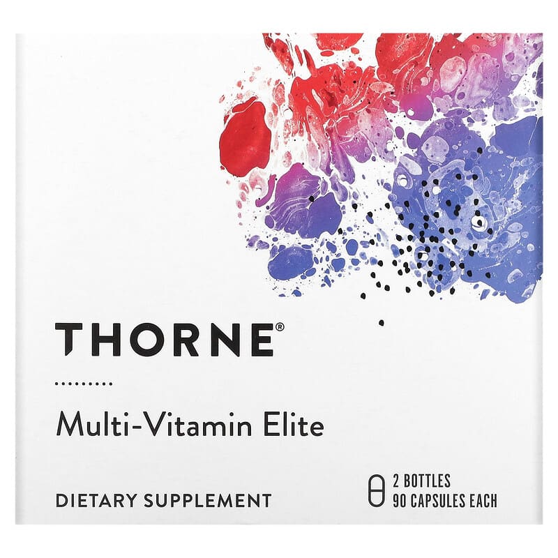 Thorne Multi-Vitamin Elite A.M. & P.M. 2 Bottles 90 Capsules Each 1 Thorne Multi-Vitamin Elite A.M. & P.M. 2 Bottles 90 Capsules Each 693749007081