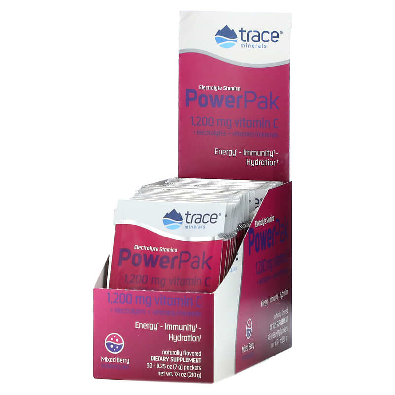 Trace Minerals ® Electrolyte Stamina PowerPak Mixed Berry 30 Packets 0.25 oz (7 g) Each 1 Trace Minerals ® Electrolyte Stamina PowerPak Mixed Berry 30 Packets 0.25 oz (7 g) Each 878941002878