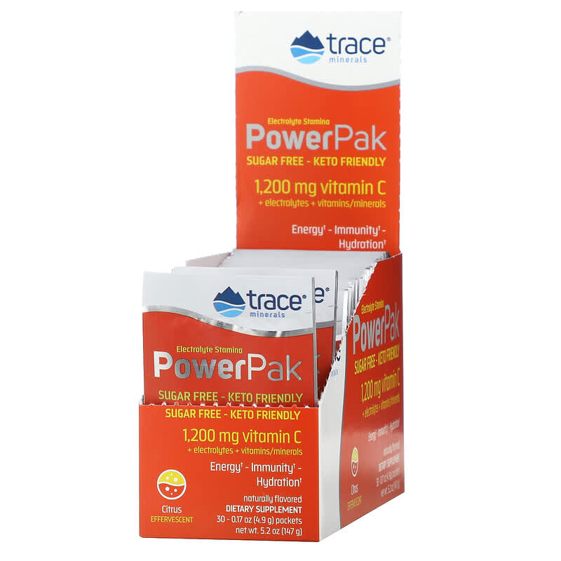 Trace Minerals ® Electrolyte Stamina PowerPak Sugar Free Citrus 30 Packets 0.17 oz (4.9 g) Each 1 Trace Minerals ® Electrolyte Stamina PowerPak Sugar Free Citrus 30 Packets 0.17 oz (4.9 g) Each 878941005558